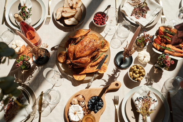 Festive Table with Fried Chicken